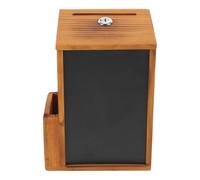 COLLBATH Wooden Suggestion Box with Lock and Built Blackboard Wall Mounted Comment and Prayer Request Collector Secure Donation Box for Churches Offices and Public Buildings Solid Wood