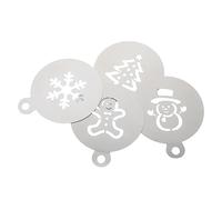 COLLBATH Xmas Stencils for Baking 4 Pieces Christmas Cake Decorating Stencils Creative Easy to Use