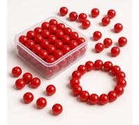 Colle 100pcs 8mm Red Agate Beads for Jewellery Making, Round Bulk Bracelet Bead for DIY Crafting, Crystal Beads for Bracelet Necklace Earring