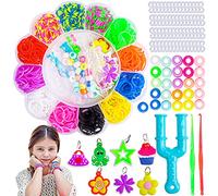 Colle 720+ Loom Bands Kit, Loom Bands Starter Kit,DIY Friendship Bracelet Making Kits with Beads/Clips/Charms/Crochet, Gift for Kids Christmas, Birthday Gifts,Craft Kits