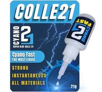 Colle21 FAST 21g | Express Dry Ultra-Liquid Super Glue - Instant Capillary Bonding - Extra-Strength & Multi-Purpose Cyanoacrylate Glue