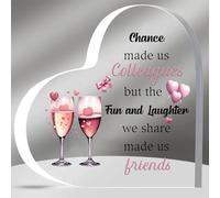 Colleague Appreciate Gifts Acrylic Plaques Friendship Gift Women Birthday Christmas Cute Heart Signs for Her Best Friend Enter New Work Retirement Thank You Souvenirs From Coworkers