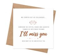 Colleague Leaving Card for Work Friend with Envelope, I’ll Miss You Farewell Card, Goodbye Card for Coworker, Office Friend, New Job or Going Away
