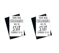 Colleague Leaving Card Funny New Job Card Coworker Leaving Good Luck Congrats New Job Goodbye Leaving Job Funny Card Joke Banter PC471 (Pack of 2)