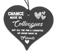 Colleague Leaving Gift Heart Plaque - Chance Made Us Colleagues Friendship Keepsake - Work Friend Thank You Hanging Sign #686