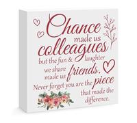 Colleague Leaving Gifts for Women Going Away Goodbye Farewell Gifts for Coworkers Friends Work Bestie Retirement Gift New Job Gift Coworker Office Home Desk Sign Decor Wood Box Sign