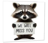 Colleagues Leaving Card - Sorry You're Leaving Card - We Will Miss You Raccoon