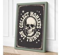 Collect Moments Not Things Canvas Wall Art Print 30x20 Inch | Sage