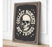 Collect Moments Not Things Canvas Wall Art Print 30x20 Inch | Taupe