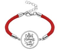 Collect Moments Not Things Quote Lucky Red String Bracelet Rope Bracelet Handmade