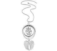 Collect Moments Not Things Quote Pendant Angel Wings Rotating Necklace Jewelry
