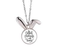 Collect Moments Not Things Quote Rabbit Necklace Pendant Bunny Animal Jewelry Gift