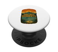 Collect Moments Not Things Retro Mountain Lake Landscape PopSockets Adhesive PopGrip