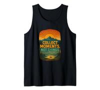 Collect Moments Not Things Retro Mountain Lake Landscape Tank Top