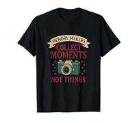 Collect Moments Not Things Vintage Camera Heart Graphic T-Shirt