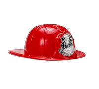 COLLECT PRESENT Deluxe Firefighter Helmet for Adults - Authentic Fire Chief Hat Design - Made from Sturdy Plastic, Red, One size