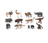 CollectA Box of Mini Wild Animals - 12pcs Hand Painted Animal Figure Set, Realistic Jungle Toys & Figures, Wildlife Gifts For Toddlers & Kids, Age 3 + Years Old