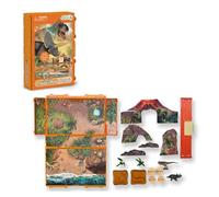 CollectA Prehistoric World Playbook, Mini Dinosaur Playset | Mini Dinosaur Animal Figures & Models, Travel Toy & Portable Playset, Gift for Toddlers & Kids Age 3+