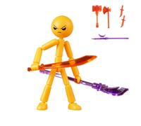 Collectable Action Figures Set With 7 Weapons, Stop Motion Figures, Multi-Jointed Movable Robot, Full Body Mechanical Doll Birthday Gifts for Kids, Requires Self-Assembly (Yellow)