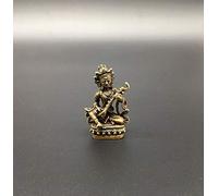 Collectable Chinese Brass Carved Bodhisattva Playing The Piano Nepalese Buddha Statues Exquisite Small Statues Art collection