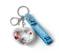 Collectable Peanuts Snoopy Heart Liquid Keychain | Acotis - Base Metal