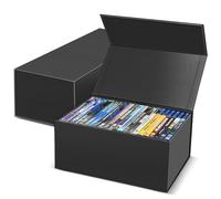 CollectHall 2 Pack Blu Ray DVD Storage Box for Steelbook Storage, Movie Organizers, Blu Ray Holder, Video Game Storage Cases