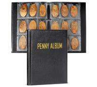 CollectHall Mini Pressed Penny Book, Penny Album Hold 108 Coins, Black