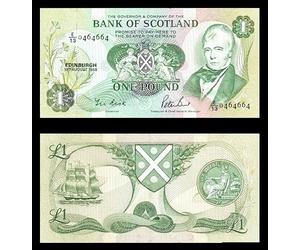 Collectible - 1988 Bank of Scotland UNC £1 Note - Signed by: Sir T.N.Risk & P.Burt