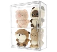 Collectible Acrylic Display Cabinet with Removable Partitions and Magnetic Doors for Displaying Dolls. Can be Hung on the Wall and Placed in the Home or Office.With Traceless Glue(1Pcs)