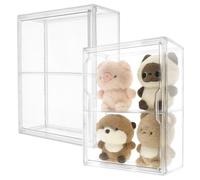 Collectible Acrylic Display Cabinet with Removable Partitions and Magnetic Doors for Displaying Dolls. Can be Hung on the Wall and Placed in the Home or Office.With Traceless Glue(2Pcs)