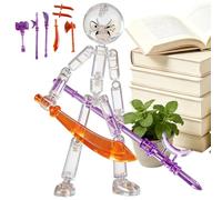 Collectible Action Figure Set with 7 Weapons, Multi-Jointed Posable Stop Motion Animation Toy, Articulated Robot Model Self-Assembly Kit, Flexible Pose Collectible Model for Creative Filming Display