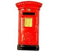 Collectible, Adorable Ceramic London Great Britain English British Post Box / Mailbox Magnet Souvenir! Souvenir / Speicher / Memoria! Hand-Painted Ceramic Collectible Post Box / Mailbox Magnet! A Classic and Detailed British Souvenir! Aimant / Magnet / Magnete / Imán!