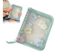 Collectible Card Albums - Star Pattern Clear Protector A5 Size | With 20 Replaceable Pages 4 Compartments Waterproof Non-Slip Binder - For Adults, Students And Fans