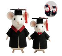 Collectible Felt Critter, Graduate Mouse, Wearing a Graduation and Gown, to Holding a Gift or Attach Create Tie Diploma,