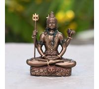 Collectible India 3.4-inch Cold Cast Bronze Lord Shiv Idol as Gifts (Multicolour)