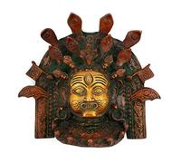 Collectible India Antique Brass Mahakala Wall Hanging Mask Religious Mahakal Lord Shiva Home Protective Wall Hanging Sculpture