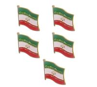 Collectible Iran Themed Lapel Pin with Sturdy Metal Base and Crystals Clear Flag Pattern for Gift Giving Tradition Flag Brooch