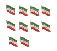 Collectible Iran Themed Lapel Pin with Sturdy Metal Base and Crystals Clear Flag Pattern for Gift Giving Tradition Flag Brooch
