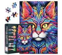 Collectible Jigsaw Puzzles UK - Abstract Cat Portrait Art, 50x70cm Challenging Puzzles for Adults, Animals Puzzle Home Decor & Family Board Games