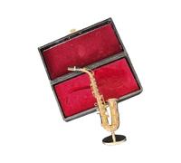 Collectible Miniature Saxophone Model Brass Gold Plated Finish Desk Display Art Kids And Adults Musicians Collectible Brass Saxophone Miniature