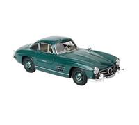Collectible Race Car Model 1:18 For Benz 300SL 1957 Die Cast Sports Car Gull Wing Door Alloy Realistic Green Retro Decoration Bedroom Decoration