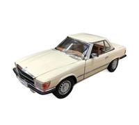 Collectible Race Car Model 1:18 For Benz 350SL 1977 Full Alloy Classic Car Static Simulation Model Collection Souvenir Display Bedroom Decoration(White)