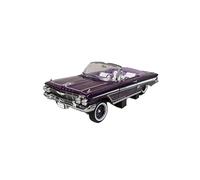 Collectible Race Car Model 1:18 For Chevrolet Impala Lowrider 1961 Alloy Two-tone Retro Car Model Classic Nostalgic Souvenir Bedroom Decoration(Purple)