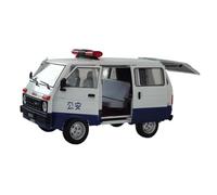 Collectible Race Car Model 1/18 For Daihatsu Van Police Courier Car Public Security TJ110 Alloy Car Model Collection Display Bedroom Decoration(White B)