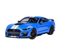 Collectible Race Car Model 1:18 For Ford Mustang Shelby GT500 Alloy Blue Collectible Car Model Full Door Realistic Design Bedroom Decoration