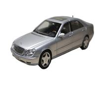 Collectible Race Car Model 1:18 For Mercedes-Benz S55 AMG W220 Butterfly Silver Sedan Full Door Design Ornament Bedroom Decoration