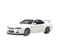 Collectible Race Car Model 1/18 For Nissan Skyline GT R34 V-Spec Alloy Scale Car Model Rare Vehicle Collection Display Bedroom Decoration(White)