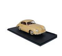 Collectible Race Car Model 1:18 For Porsche 356 PRE-A Alloy Classic Design Sedan Car Model Openable Doors Double Doors Brown Bedroom Decoration