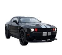 Collectible Race Car Model 1/22 For Dodge Hellcat Alloy Car Model Sound And Light Pull Back Supercar Classic Design Vehicle Bedroom Decoration(Black)