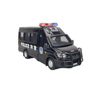 Collectible Race Car Model 1:24 For Iveco Police Alloy Car Model Van Pull Back Sound And Light Simulation Toy Car Bedroom Decoration